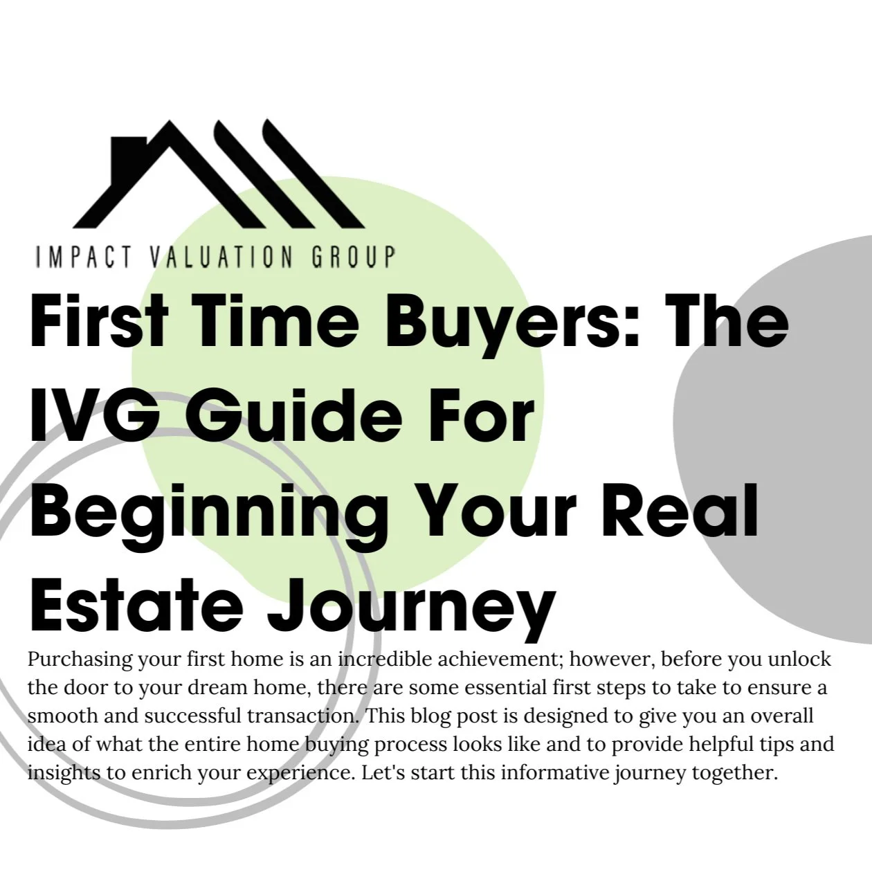 First Time Buyers: The IVG Guide For Beginning Your Real Estate Journey