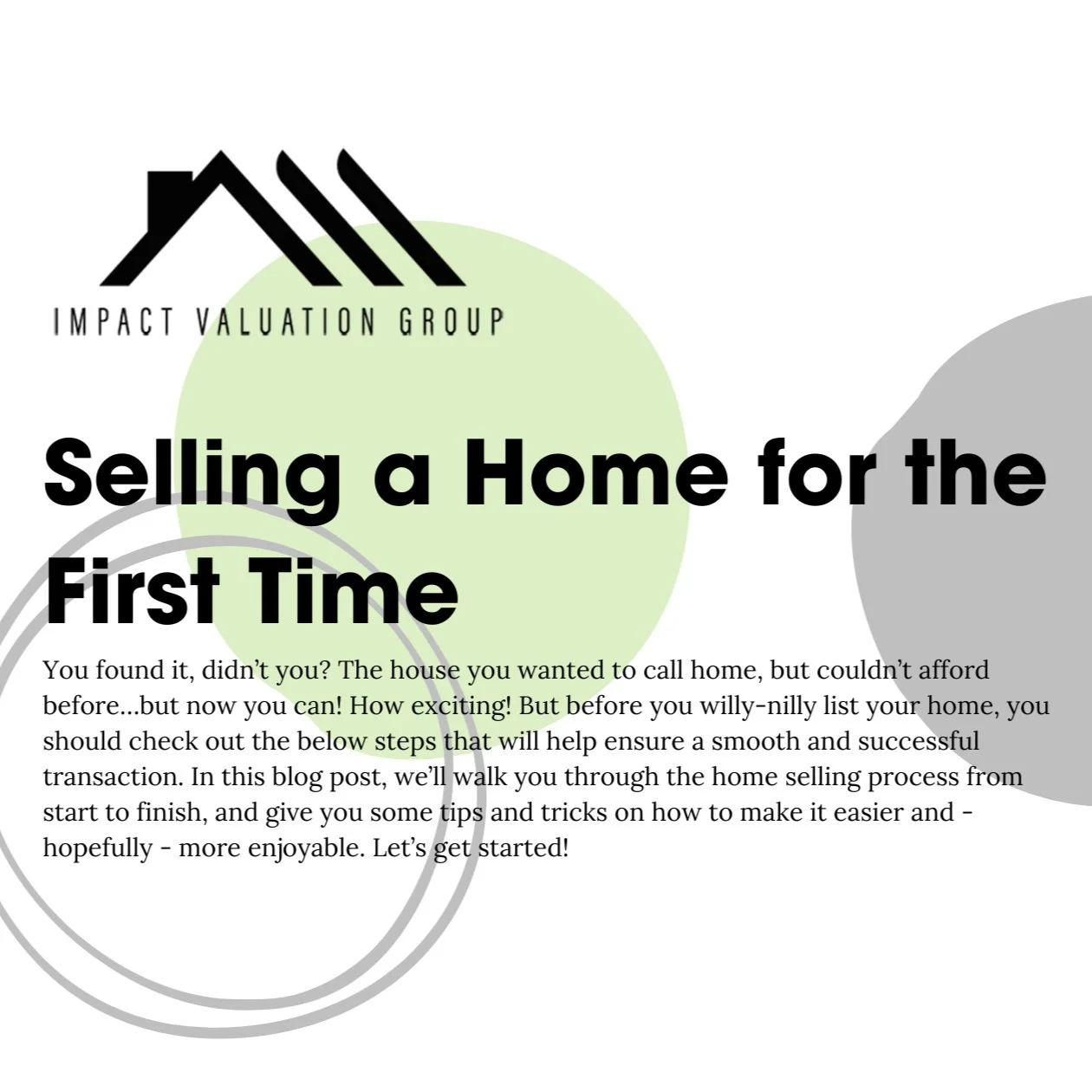 Selling a Home for the First Time