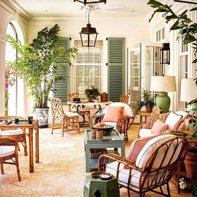 Weekend forecast looking dreamy, just like this @gpschafer spot from @luxemagazine.  Can someone bring us a cocktail? Relocating our quarantine here  until further notice🌿🍸
.
.
.
#porchlife 
#weekendvibes 
#may