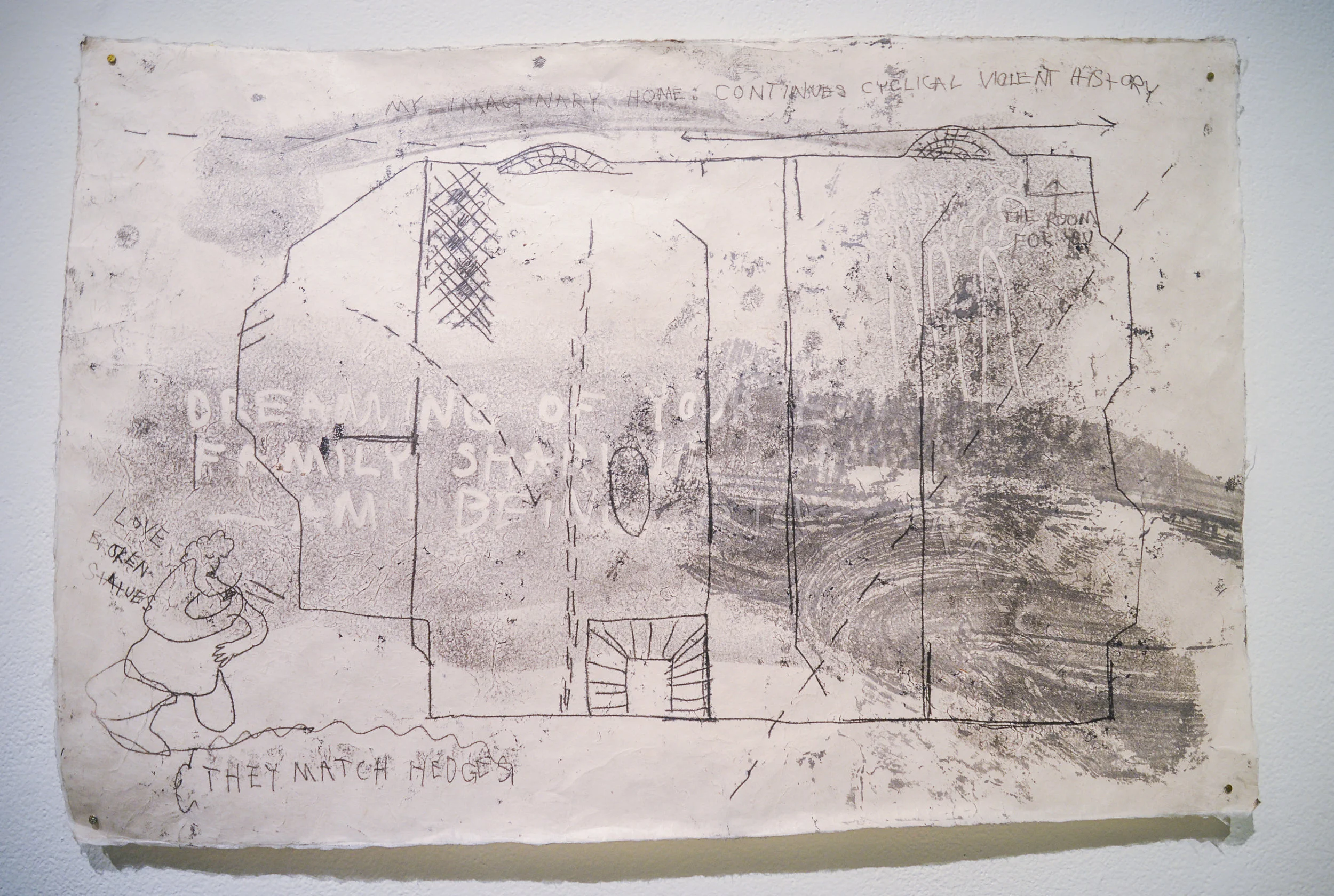 100 rooms to myself (series) Trace monotype on handmade paper 2018 (Photo taken by Kristina Johnson )