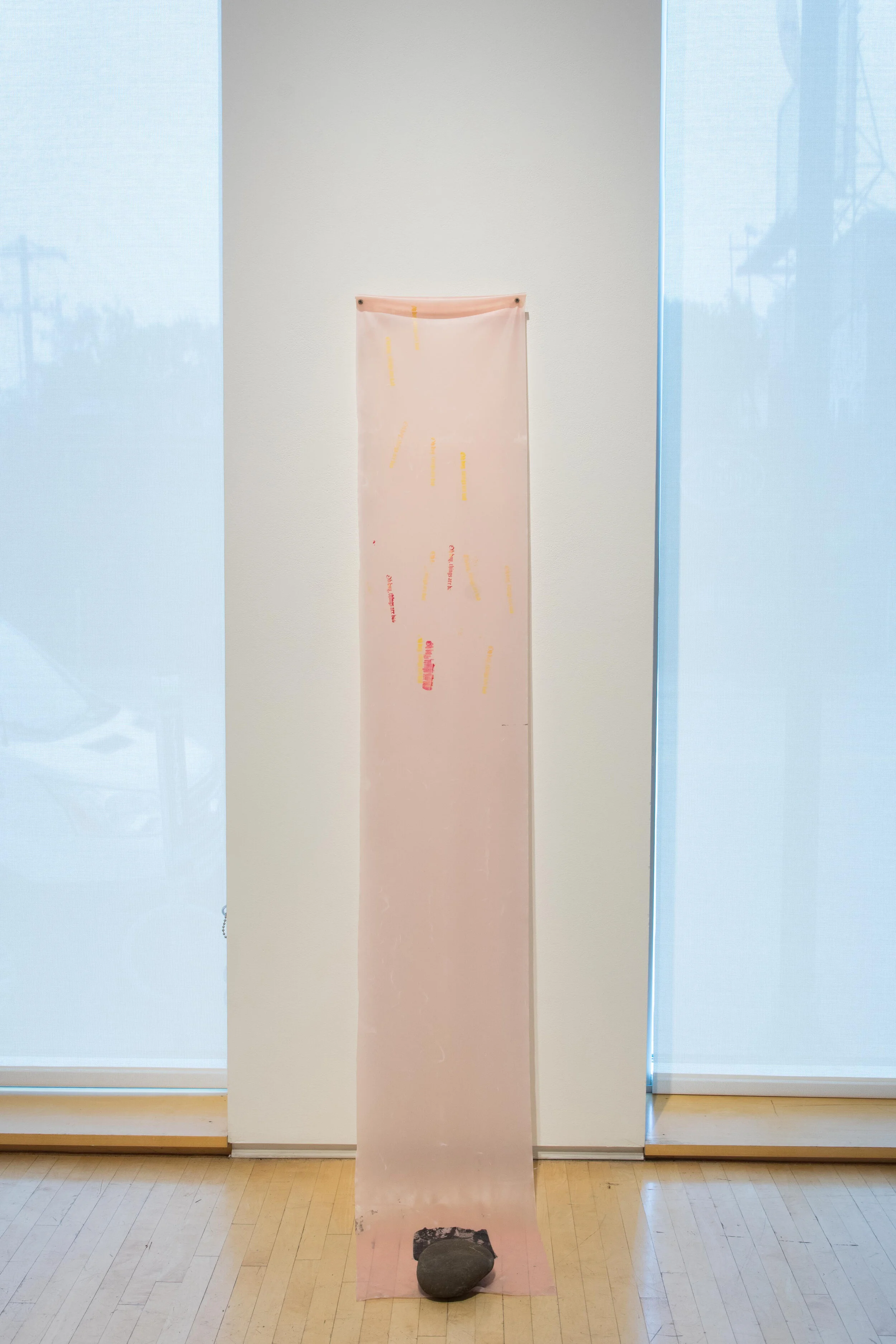 Where do I lay my body down screenprint on latex, stone 2019