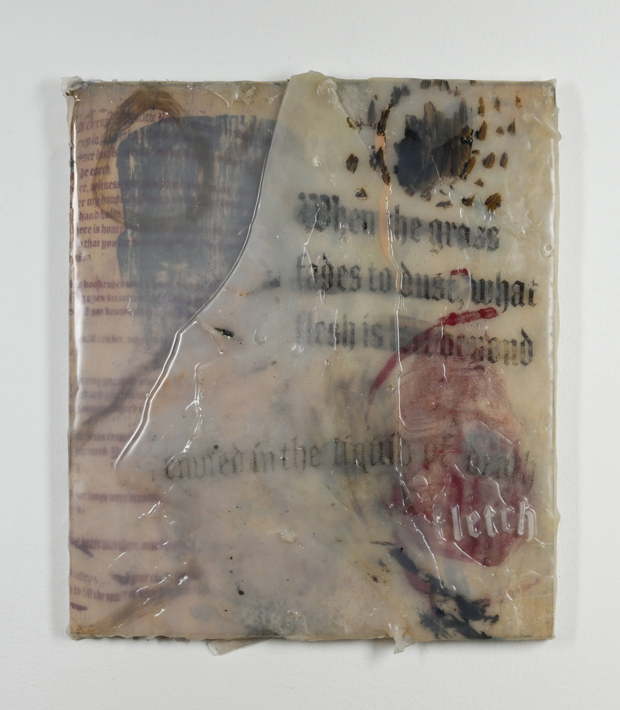 Sallow event sketch 2 2024 Screenprint and painted asphaltum on cast silicone photographed by Emma Beatrez