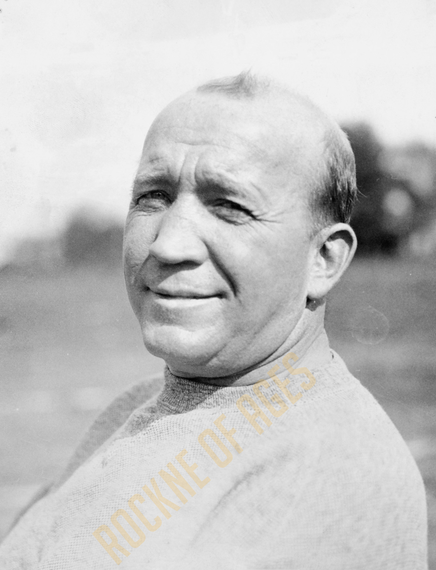  Rockne the coach in a practice session sweatshirt.   