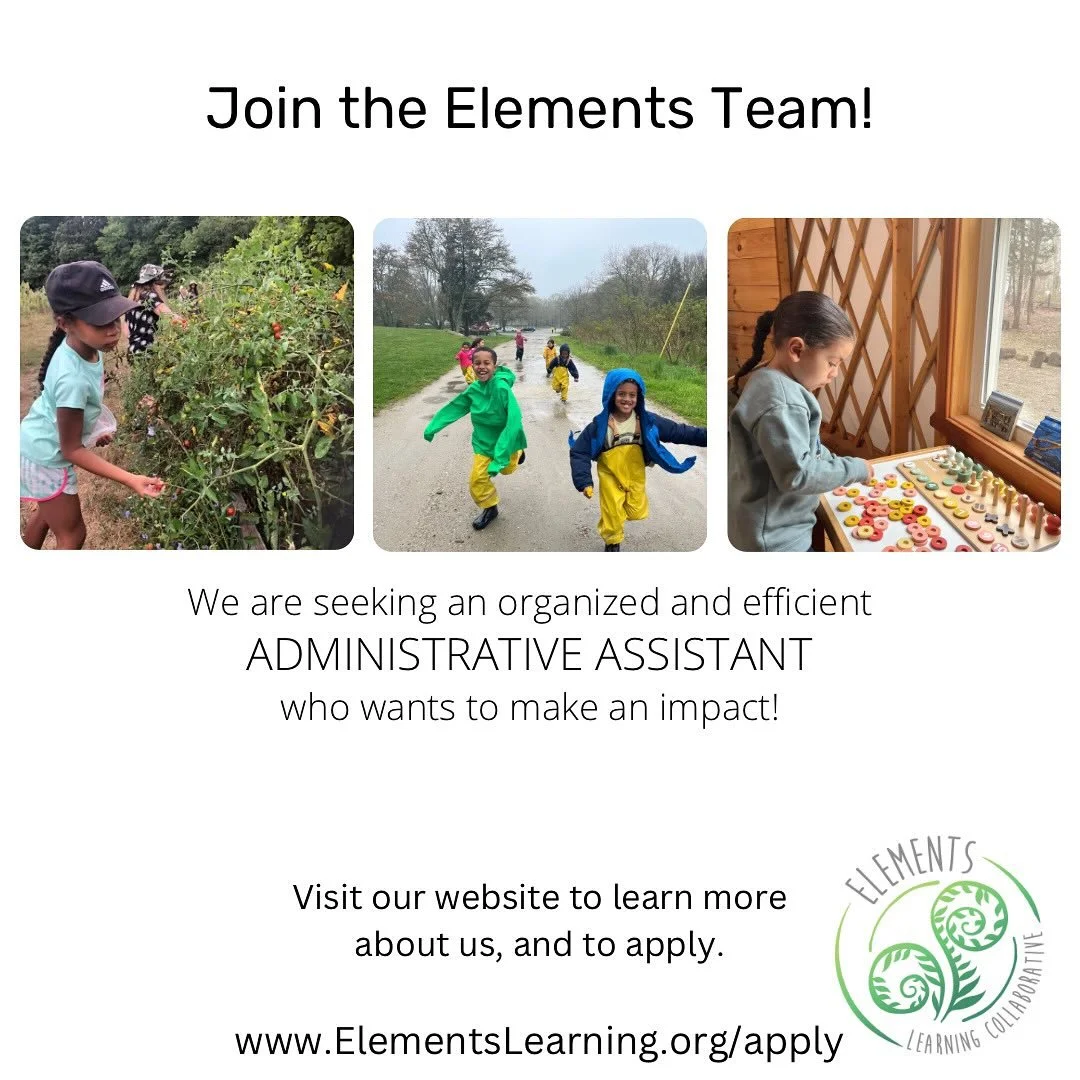 WE ARE HIRING!!! Elements is looking for Educators &amp; an Administrative Assistant!! 

Visit elementslearning.org/apply for more details!
