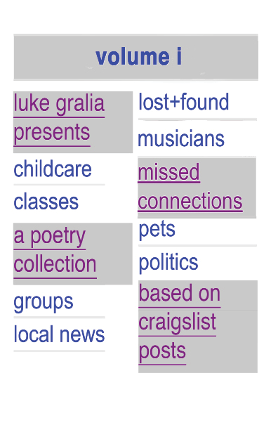 Missed Connections, Volume I