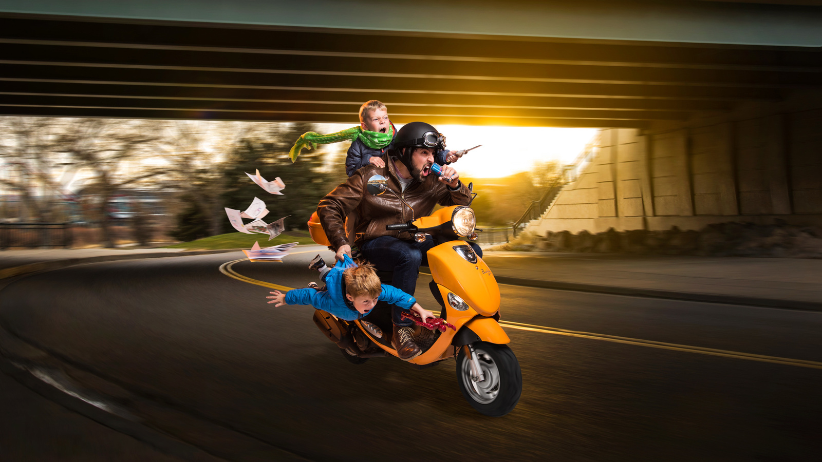 Composite image created for Westcott Lighting