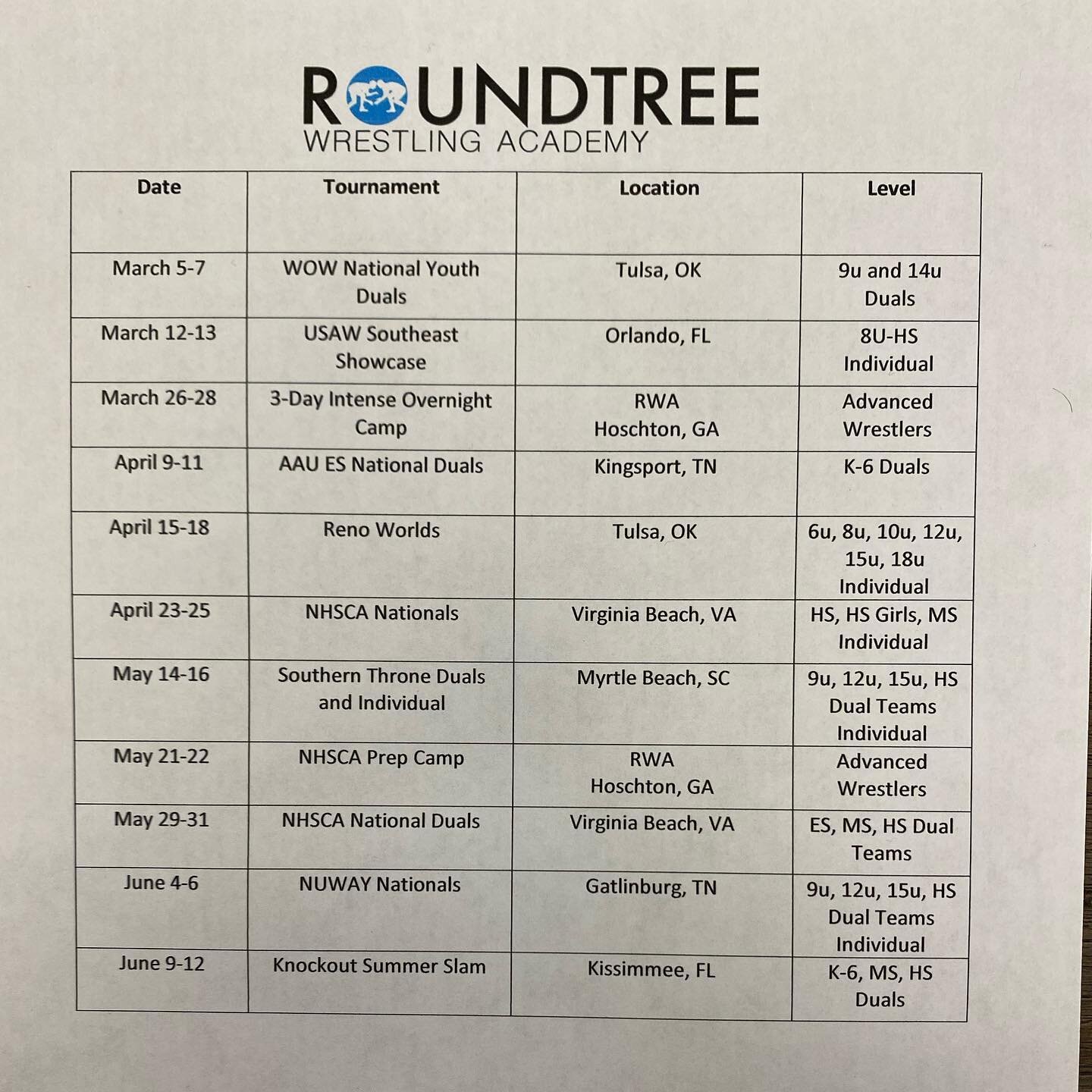 🚨SCHEDULE🚨

Finalizing two more camps but here&rsquo;s what we have through June! 

#treehousetrained