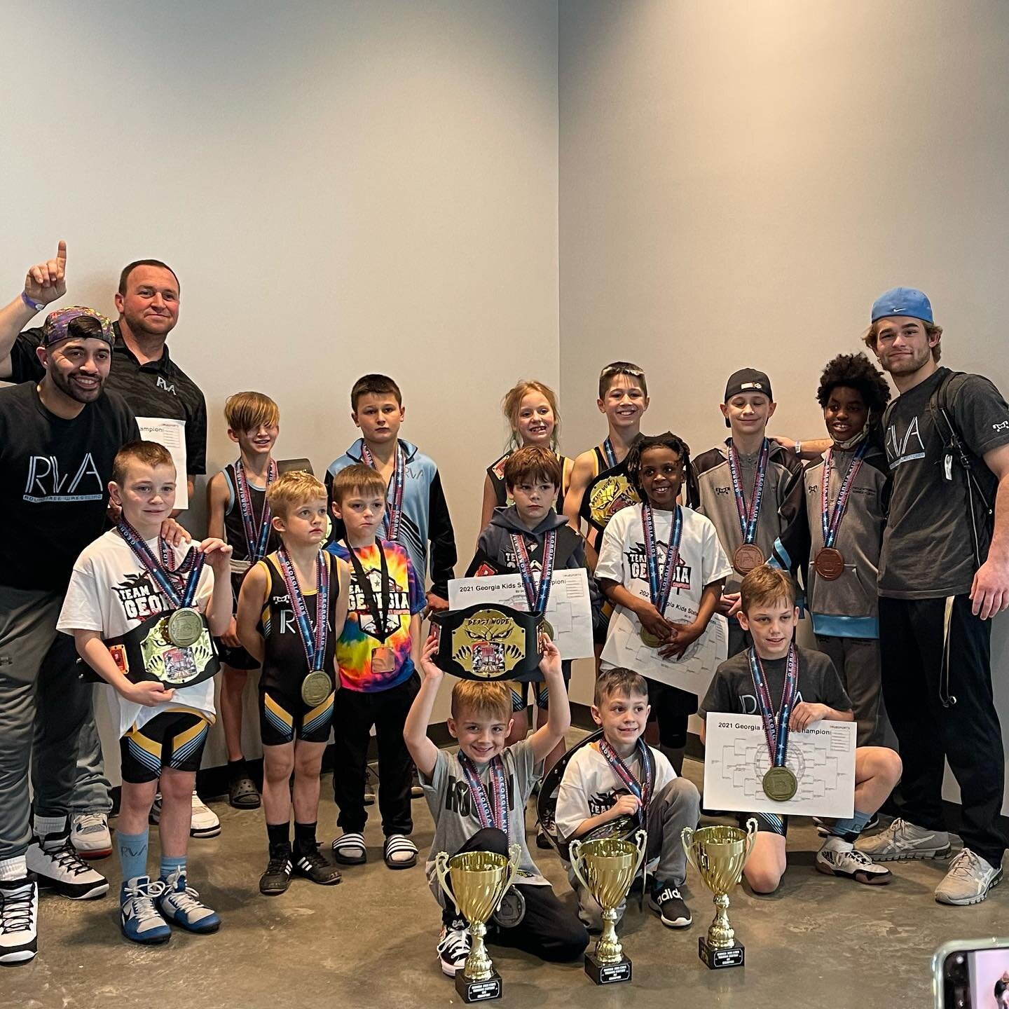 We have heard it all. &ldquo;They can&rsquo;t develop wrestlers&rdquo;, &ldquo;they are great with the older kids not younger ones&rdquo;, etc. 
Bring out the brooms 🧹 swept the day! 6u, 8u, and 10u TEAM STATE CHAMPS! 🔥💯💪🏼🥇

Individual Champs
6