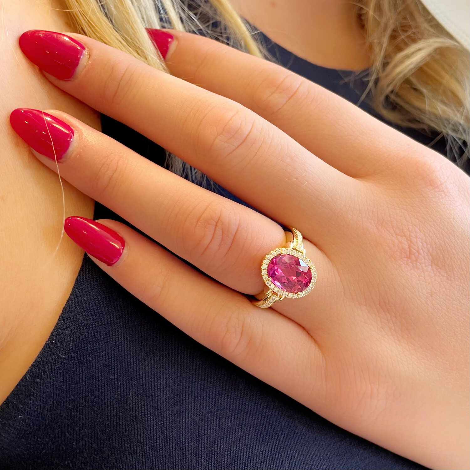 aftale Kostumer Rang Zoma Color Pink Tourmaline Ring — Plumb Gold