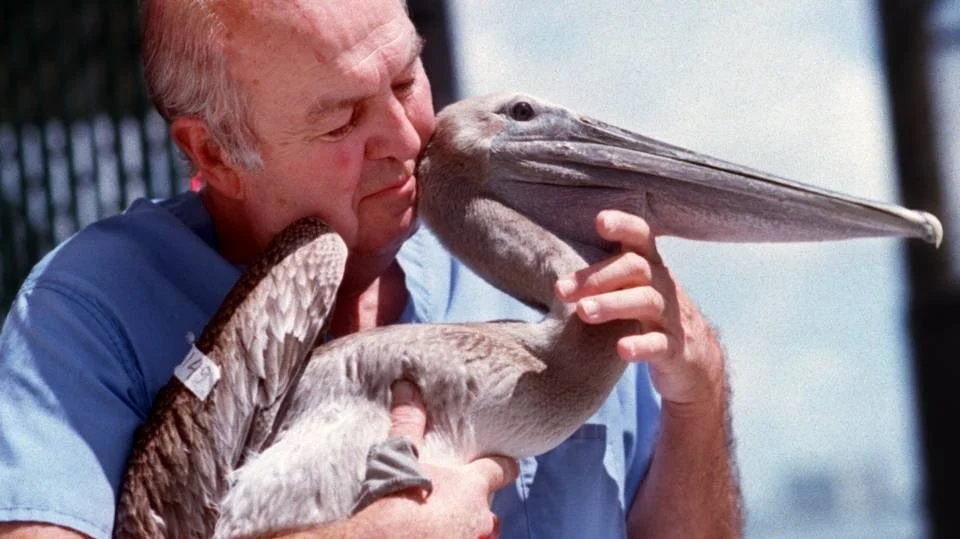 Harry w_ pelican  08.1.1996.JPG