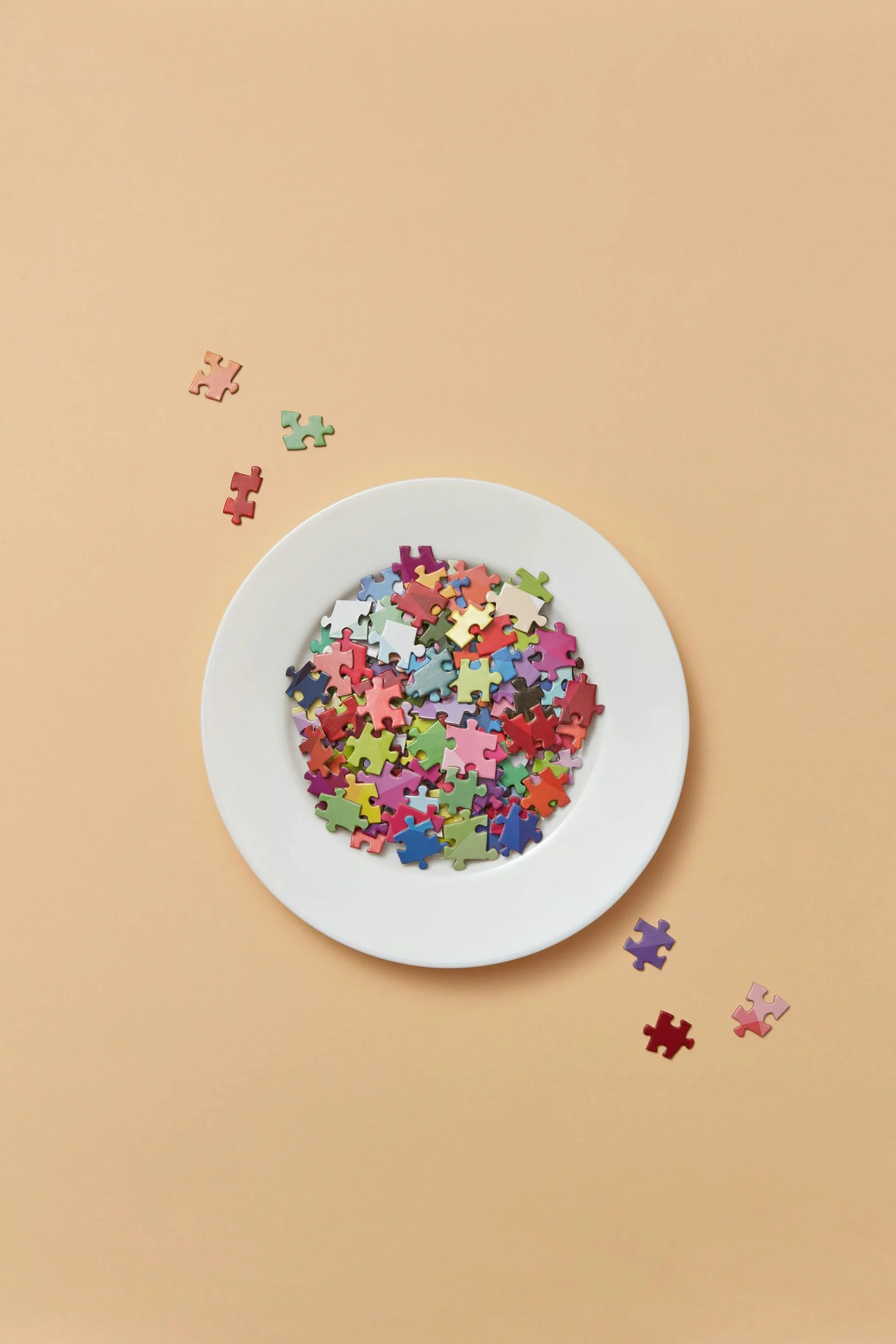Eating Disorder Therapy Austin, Eating Disorders, plate with puzzles
