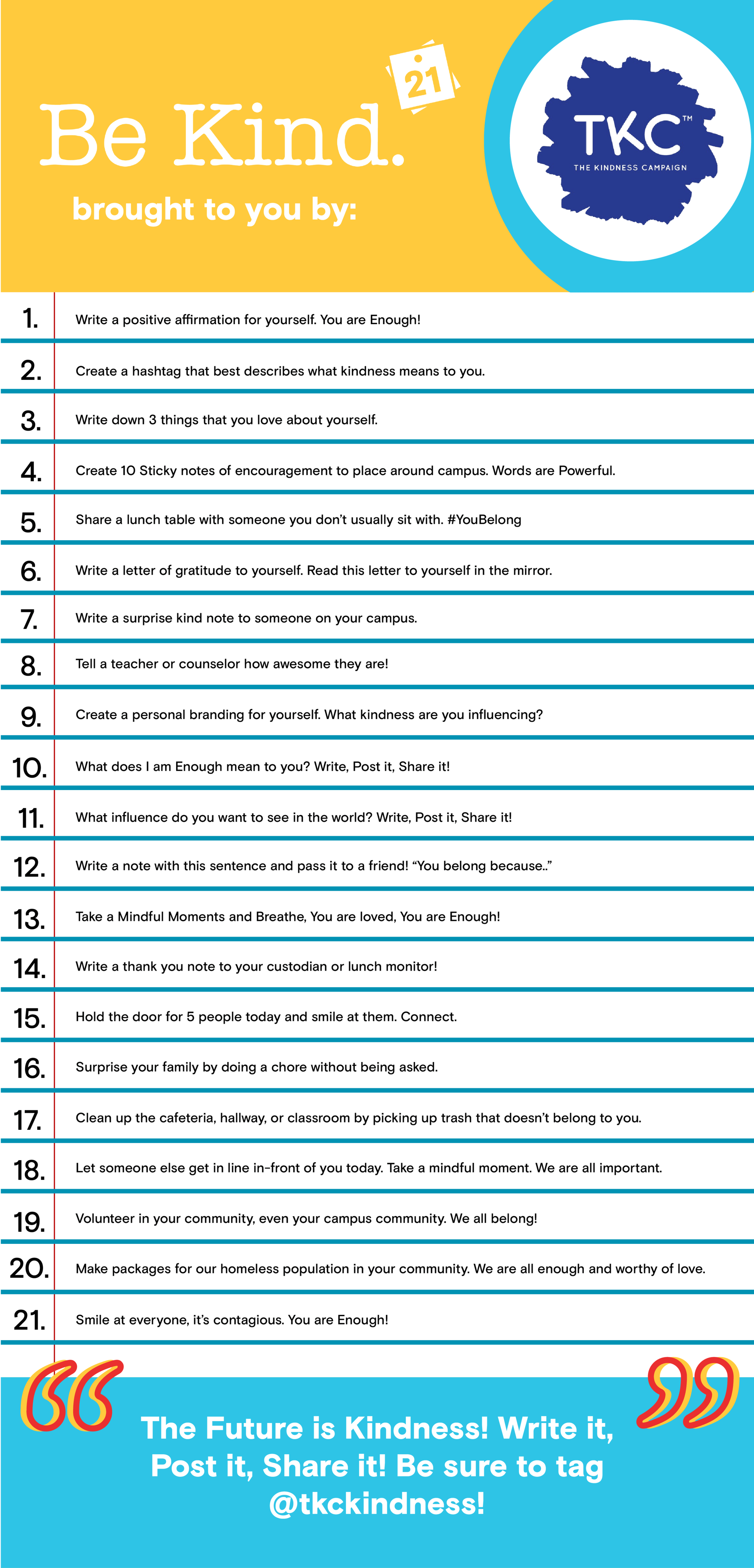 Source: tkckindness.org | This is so cool to see implemented into schools. I think adults could take a lesson from this project! I am all for everyone being kinder to one another.