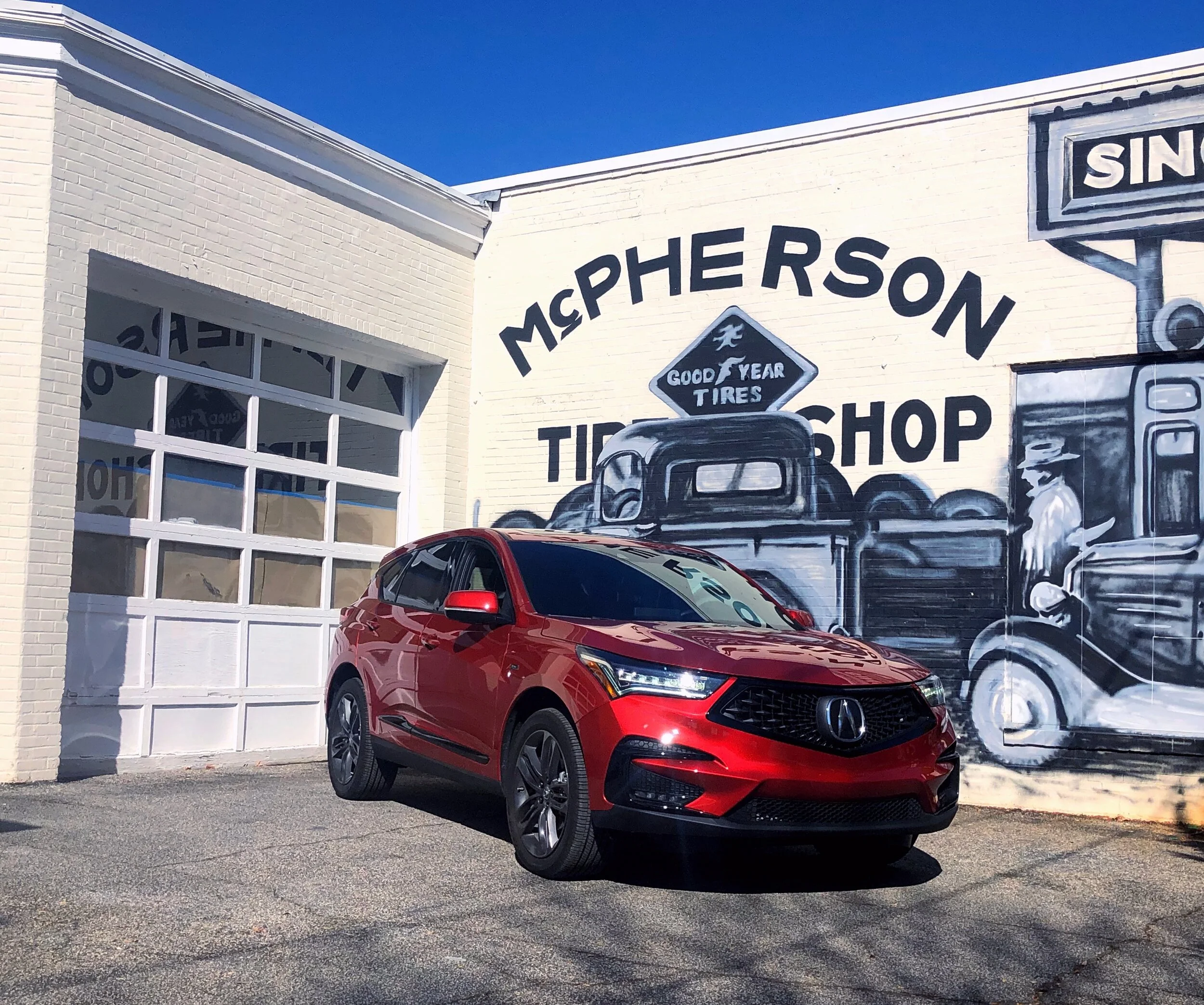 Driving around Atlanta and Marietta, Georgia, there were a lot of scenic spots to show off that red pearl paint job! 📸 Photo Credit: Shanna Gebhard