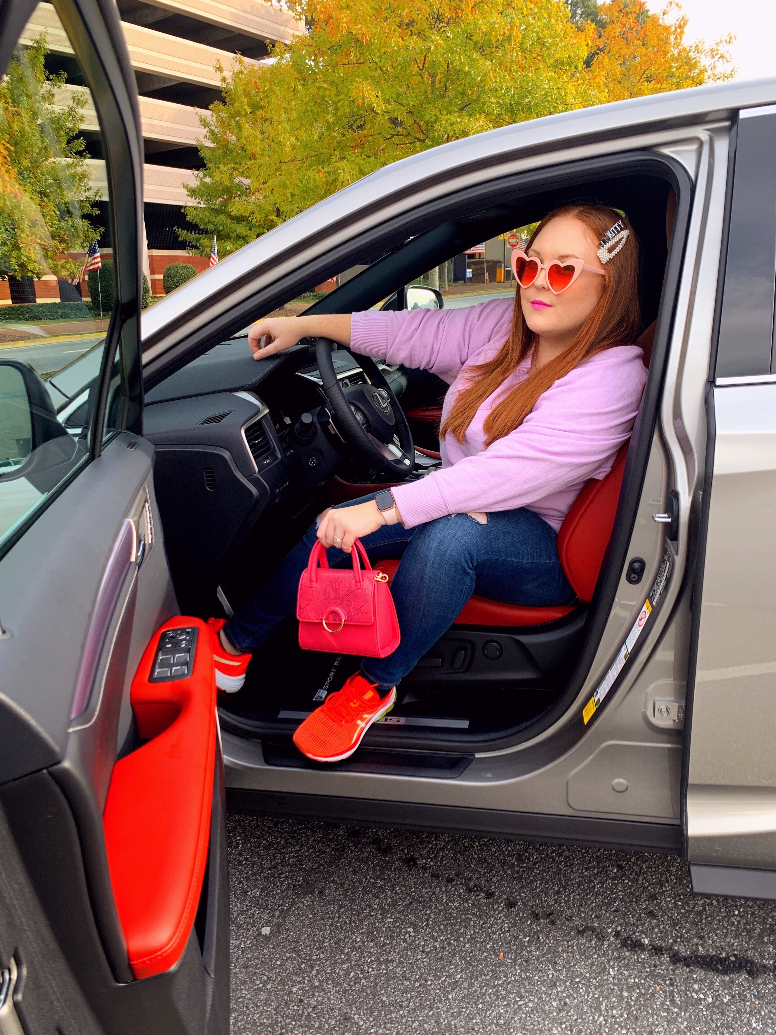 Fall is calling for red leather, color pops, and girls road trips!