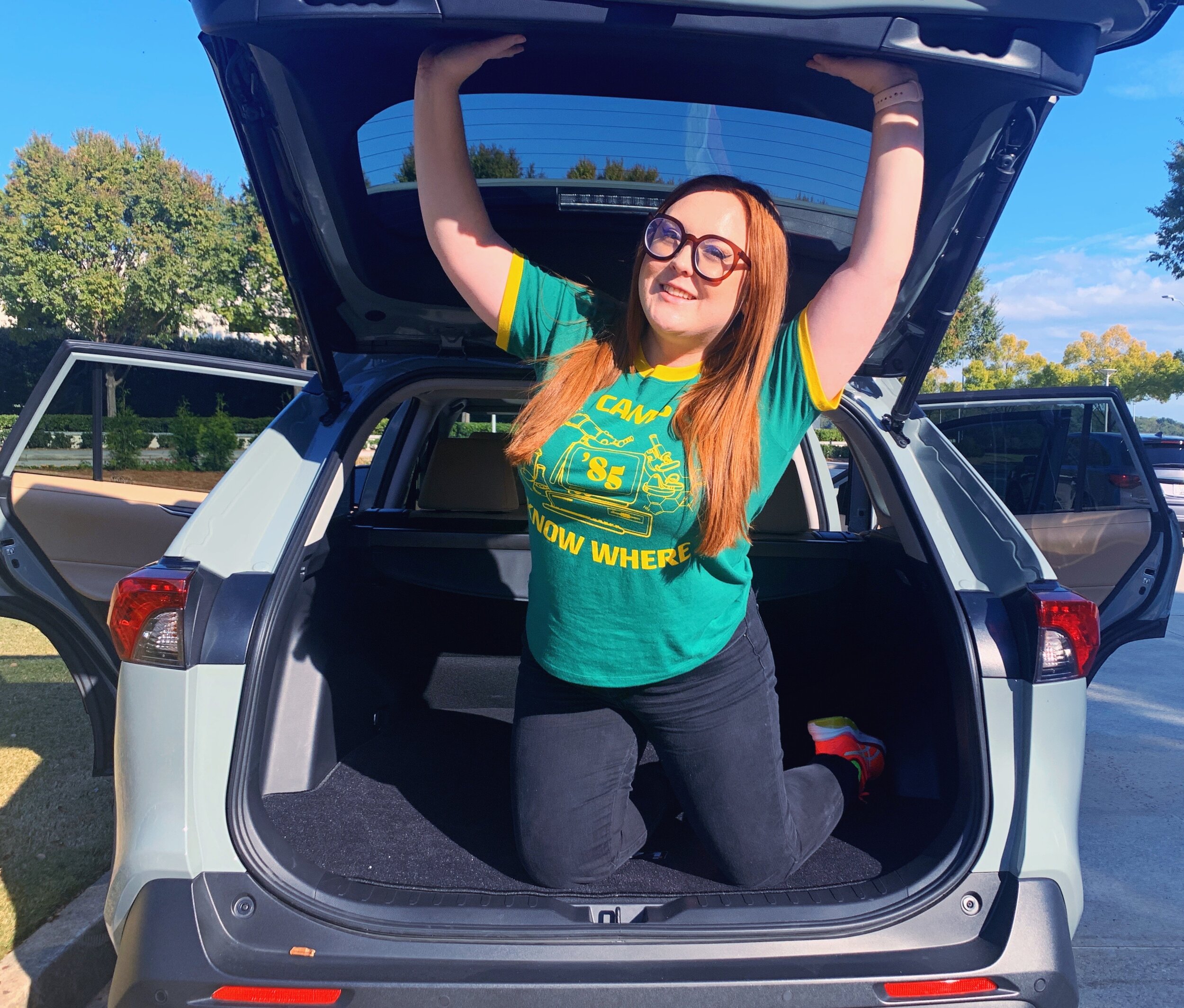 There’s enough space back here for everyone to hang out.