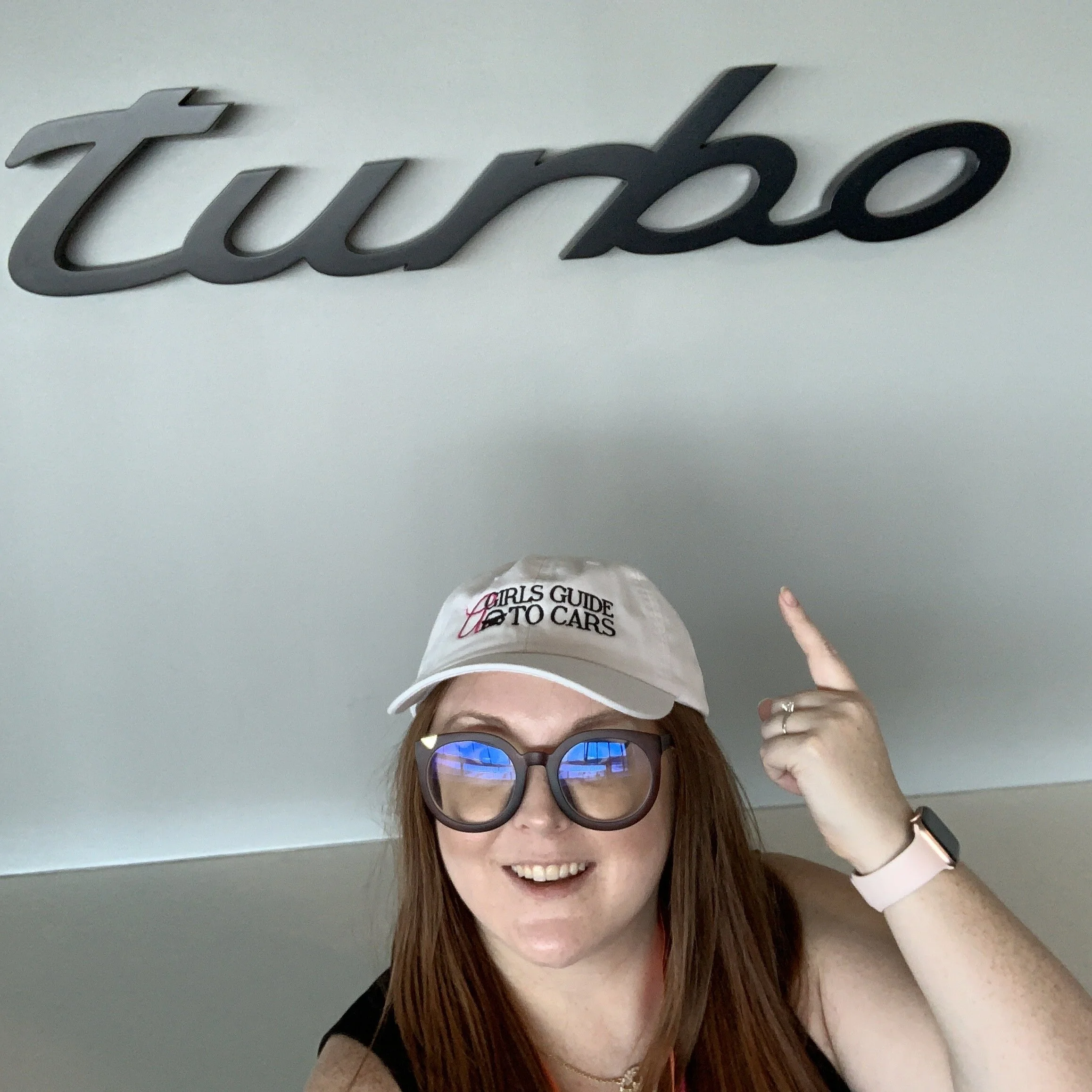 It’s your automotive ginger in the Porsche Experience Center’s Turbo room! Clearly, I was fangirling.