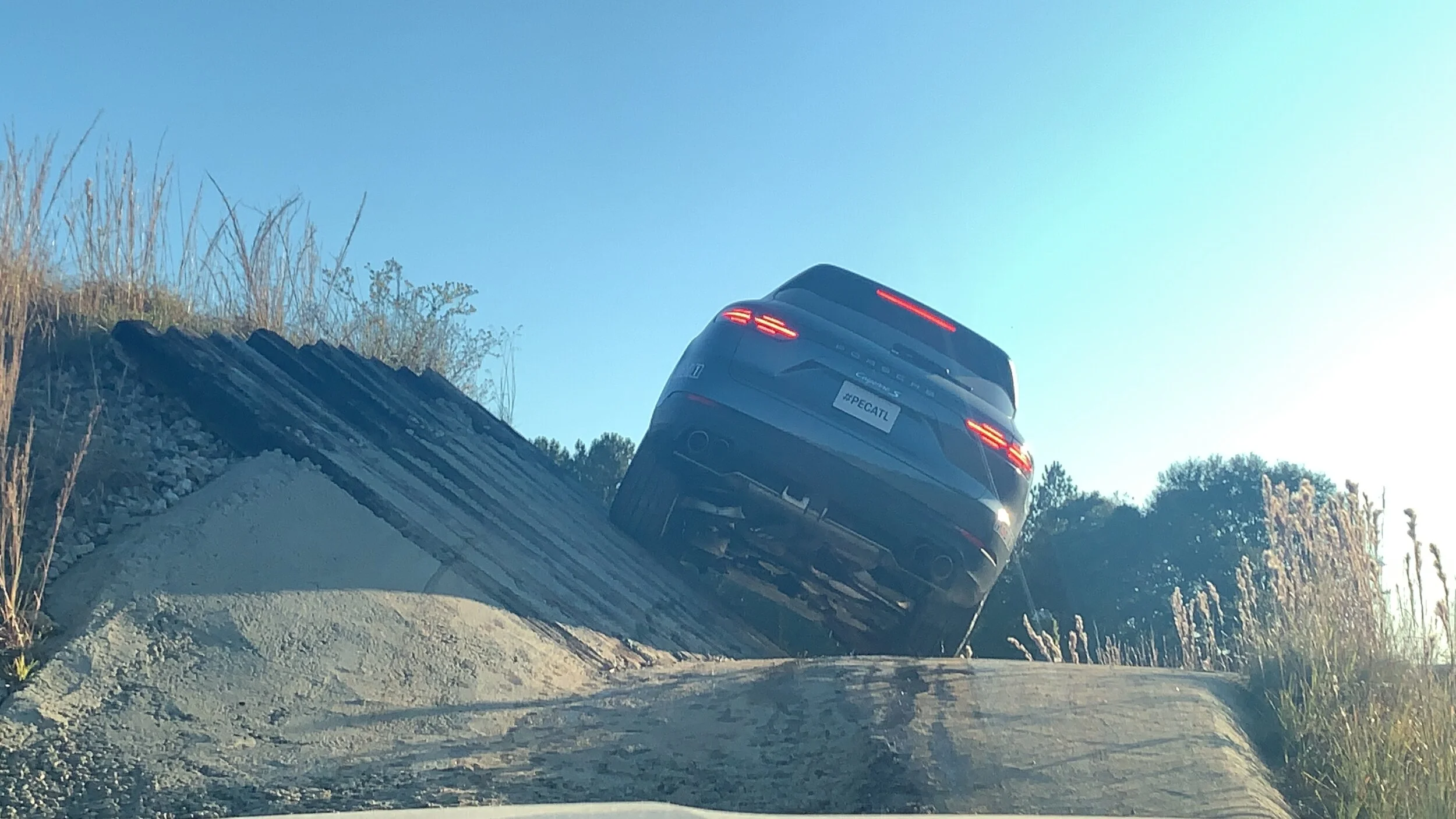 Think your SUV can take these angles like the Porsche Cayenne? Take a look at the independent suspension in action here on the off-road course.