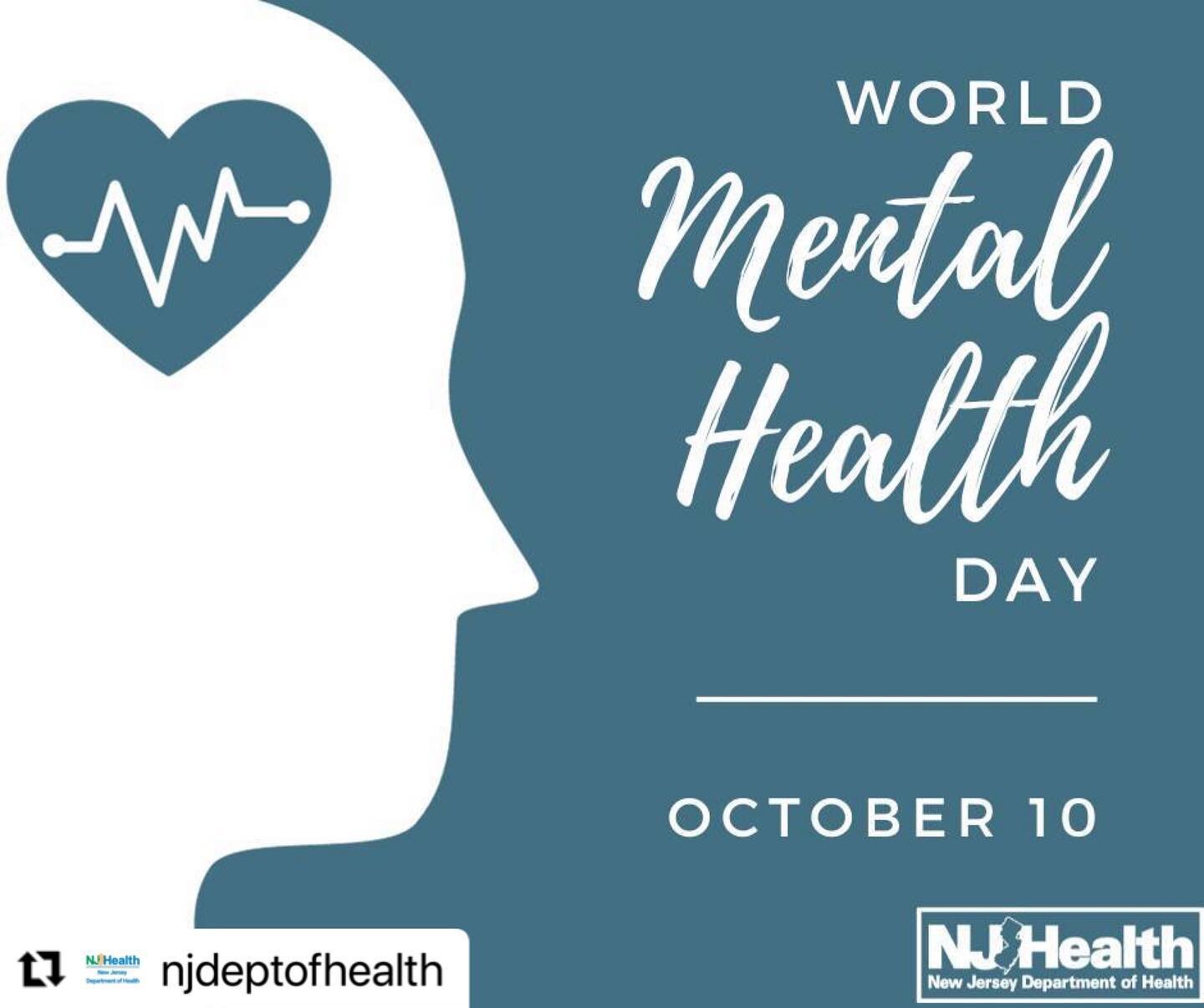 Today is World Mental Health Day, a day to recognize that mental health is a human right for all people. Learn more: www.who.int/campaigns/world-mental-health-day/2023 #HealthierNJ #MentalHealth
