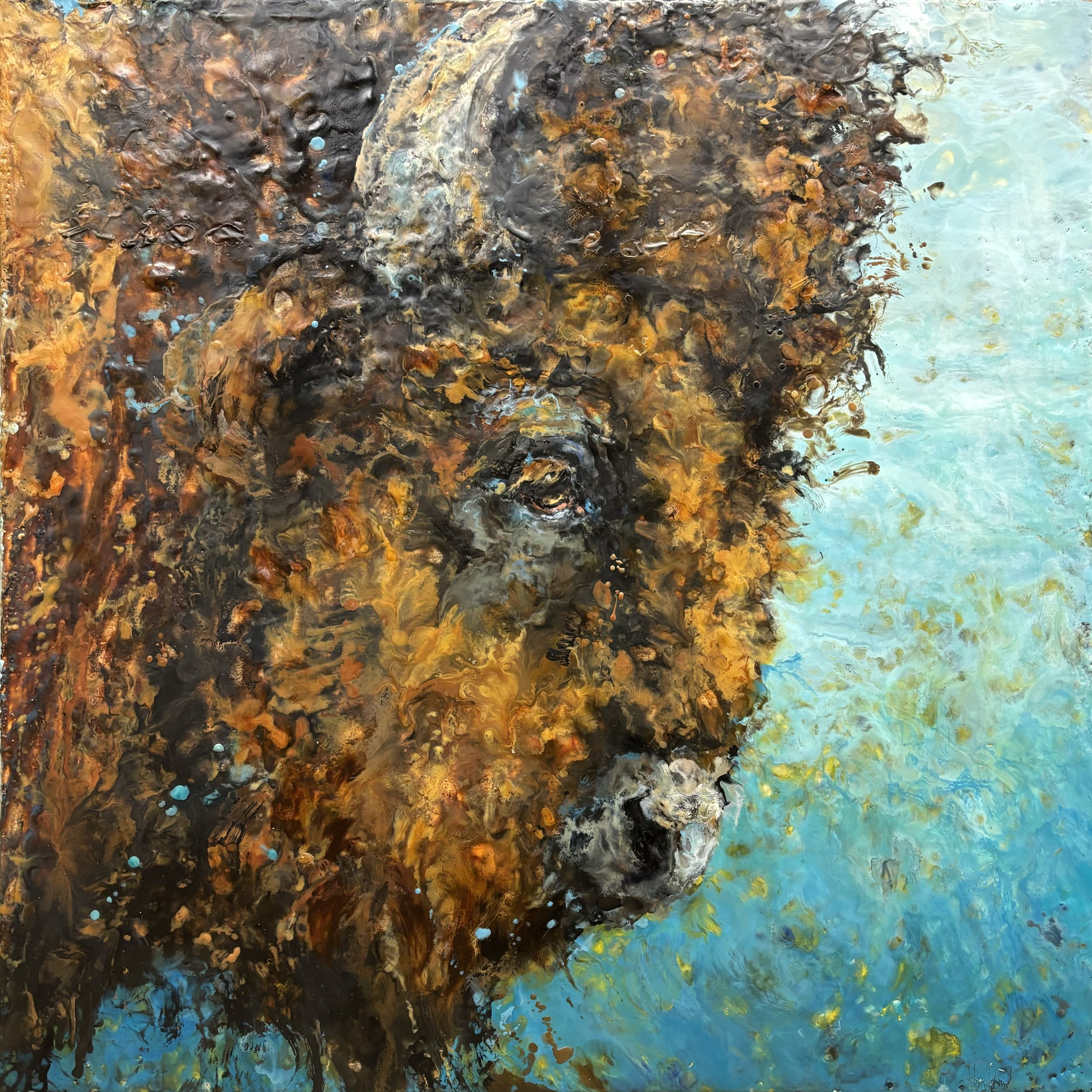 Bison Study, Side Profile