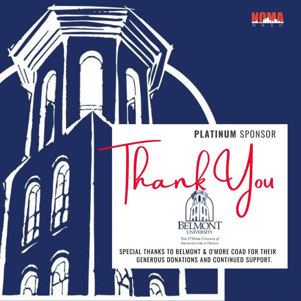 Thank you endlessly to our 2022 sponsors for helping us bring our mission and programs to life! @omorecollege  @Belmont University 

#NOMAnash #NomaNashville #NOMA #Platinum #sponsorship #omorecollege #belmont