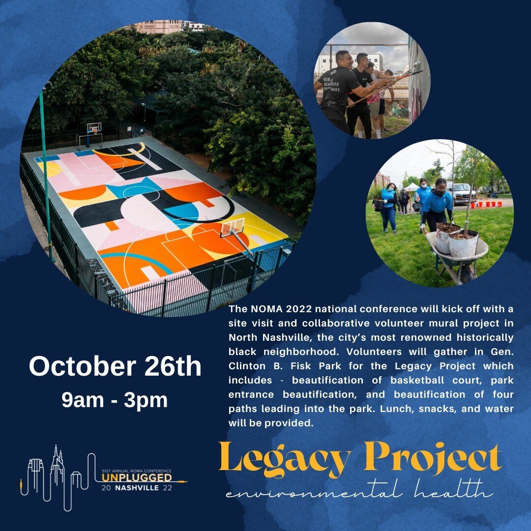 #nomanunplugged National Conference opens Oct. 26th with the annual community service project in partnership with @nomanational Beyond beautification of a park space in a historically black neighborhood, the Legacy Project will bring attention to a n