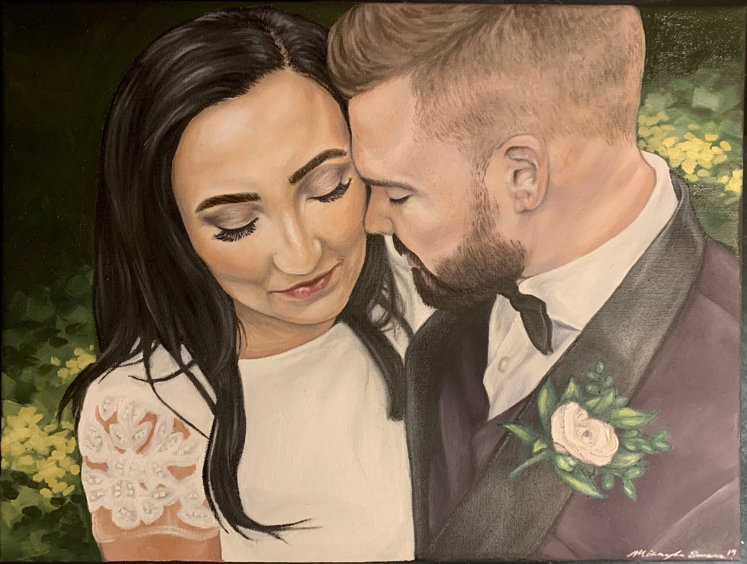 Bride and Groom, 2019. Oil on canvas. 12"x16"