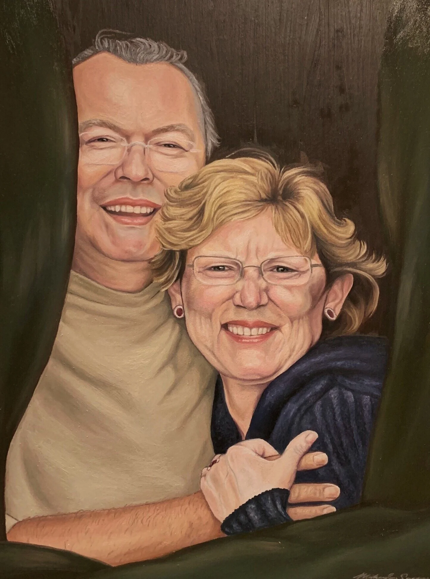Portrait of a Couple, 2019. Oil on wood.