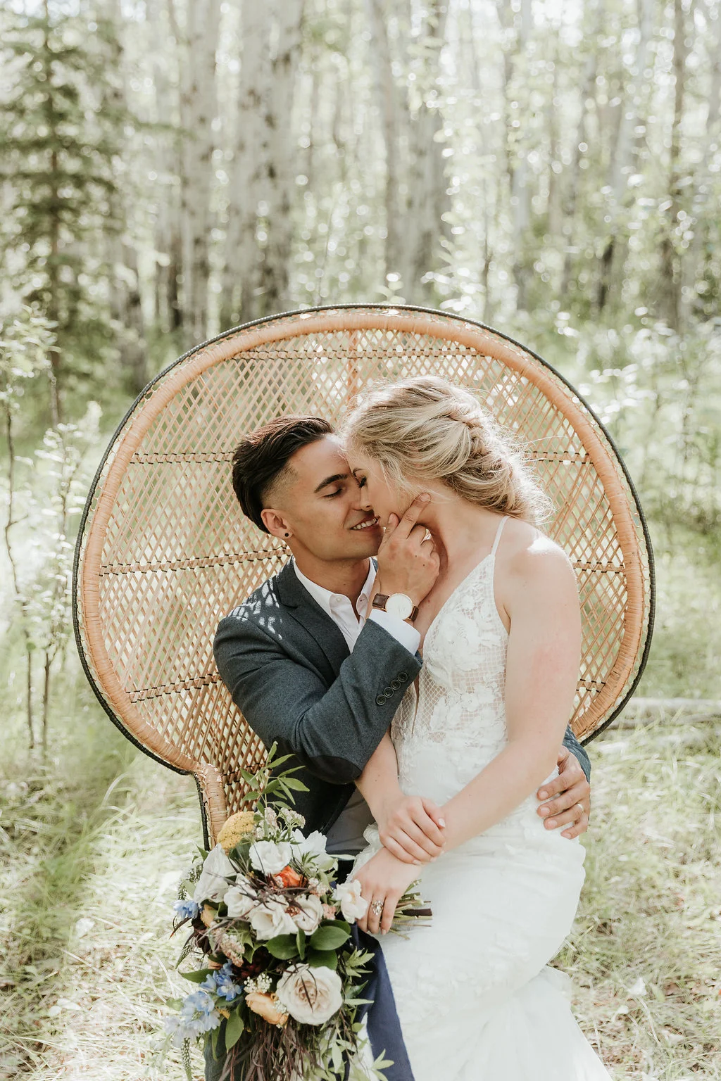 Intimate Farmyard Wedding Inspiration // Eclectic and Vintage Elopement Dripping With Jewel-Toned Decor - Bronte Bride