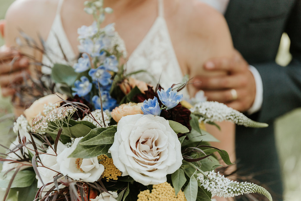 Intimate Farmyard Wedding Inspiration // Eclectic and Vintage Elopement Dripping With Jewel-Toned Decor - Bronte Bride