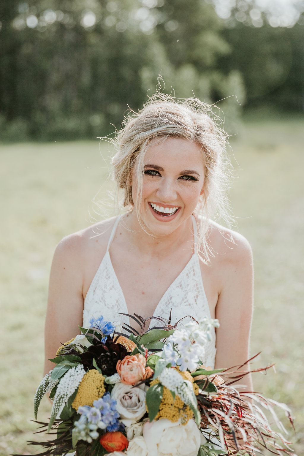 Intimate Farmyard Wedding Inspiration // Eclectic and Vintage Elopement Dripping With Jewel-Toned Decor - Bronte Bride