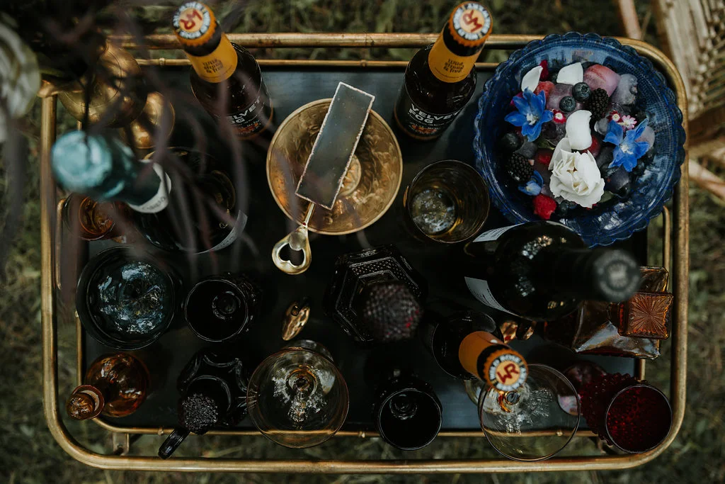 Intimate Farmyard Wedding Inspiration // Eclectic and Vintage Elopement Dripping With Jewel-Toned Decor - Bronte Bride