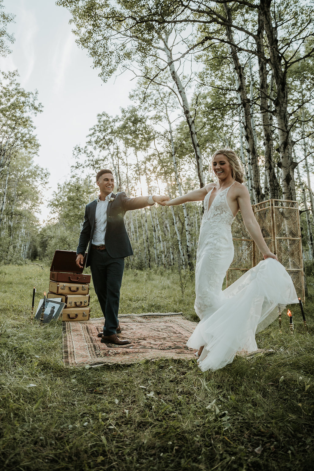 Intimate Farmyard Wedding Inspiration // Eclectic and Vintage Elopement Dripping With Jewel-Toned Decor - Bronte Bride