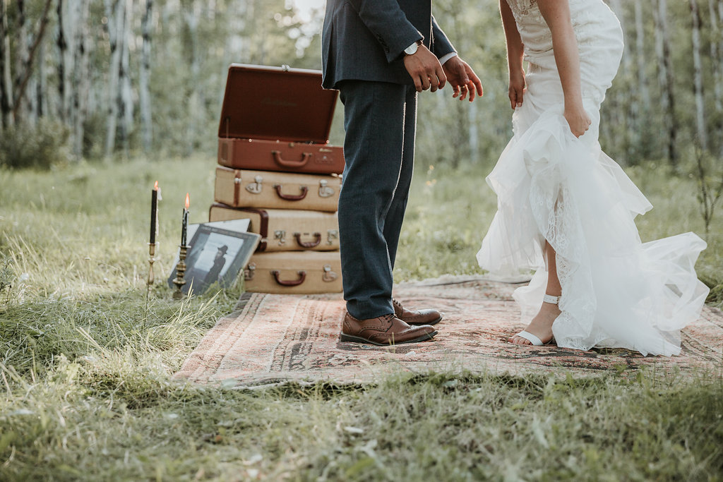 Intimate Farmyard Wedding Inspiration // Eclectic and Vintage Elopement Dripping With Jewel-Toned Decor - Bronte Bride