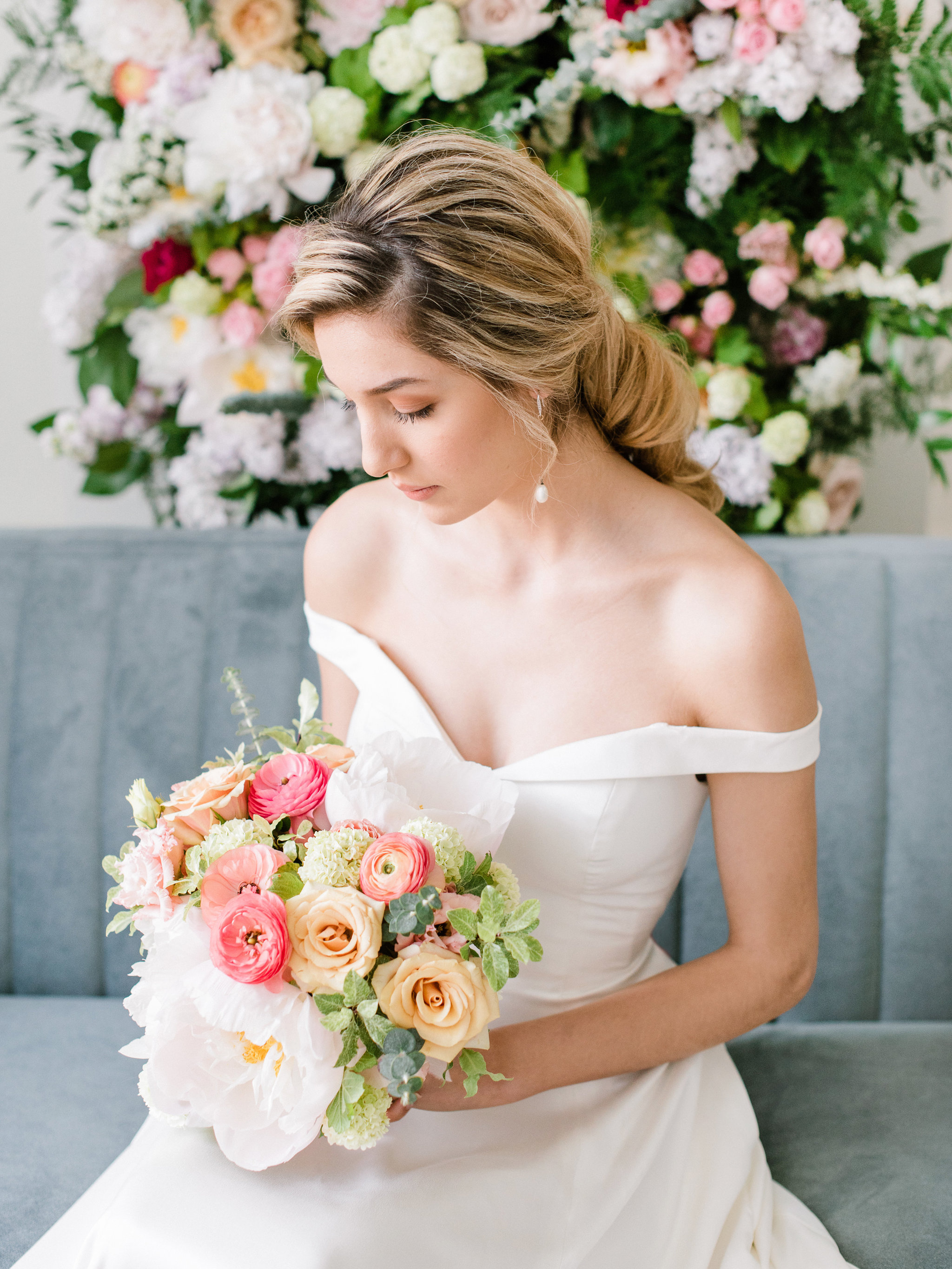 This Stunning Shoot Combines Fine Art Inspiration and Colourful Florals in the Most Beautiful Way - on the Bronte Bride Blog
