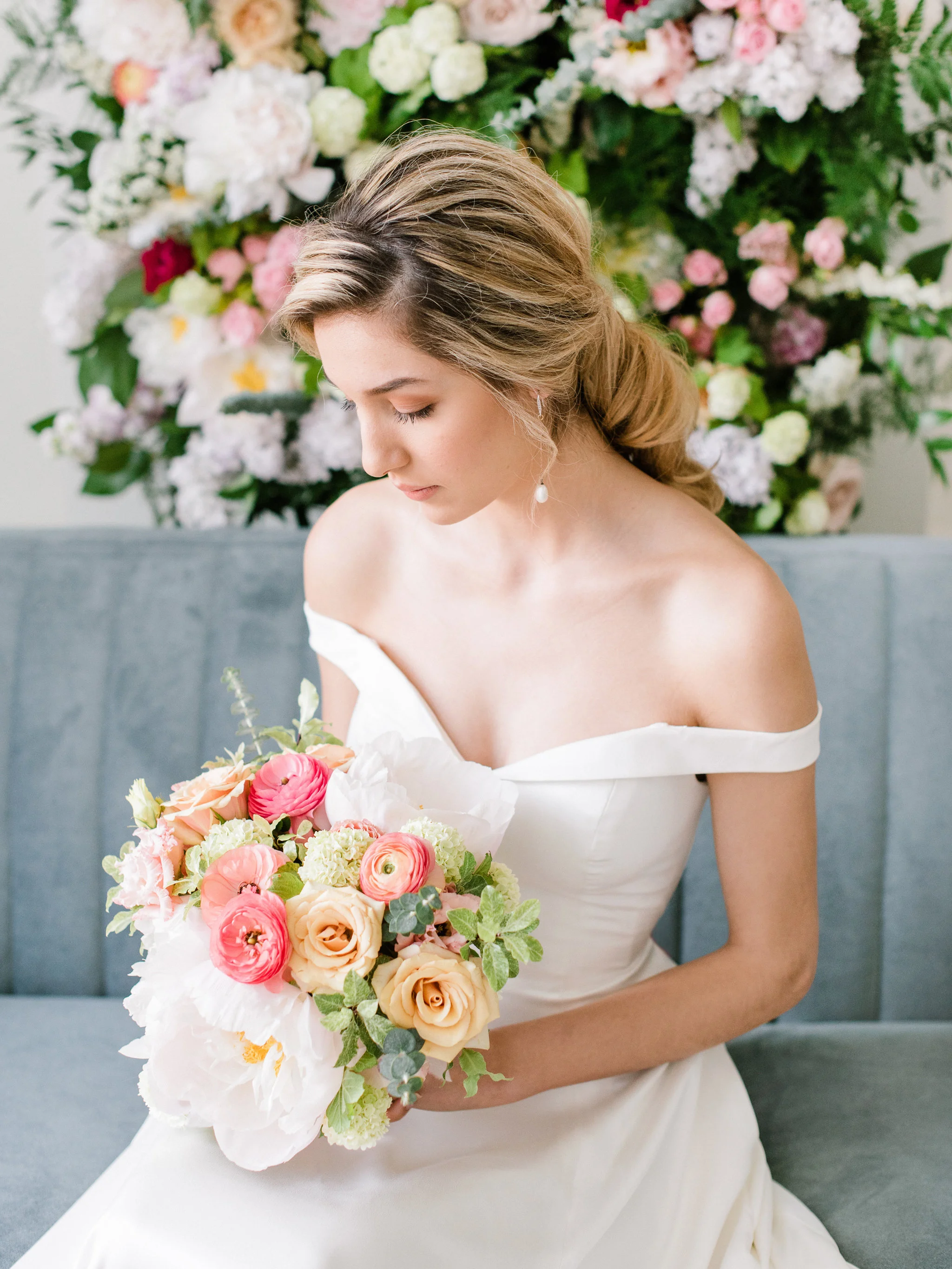 This Stunning Shoot Combines Fine Art Inspiration and Colourful Florals in the Most Beautiful Way - on the Bronte Bride Blog
