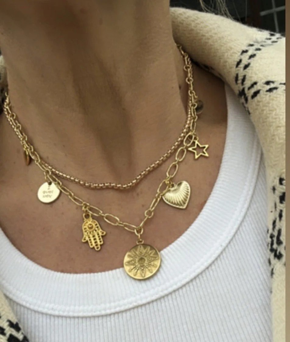 ORO CHARM NECKLACE -available in gold or silver