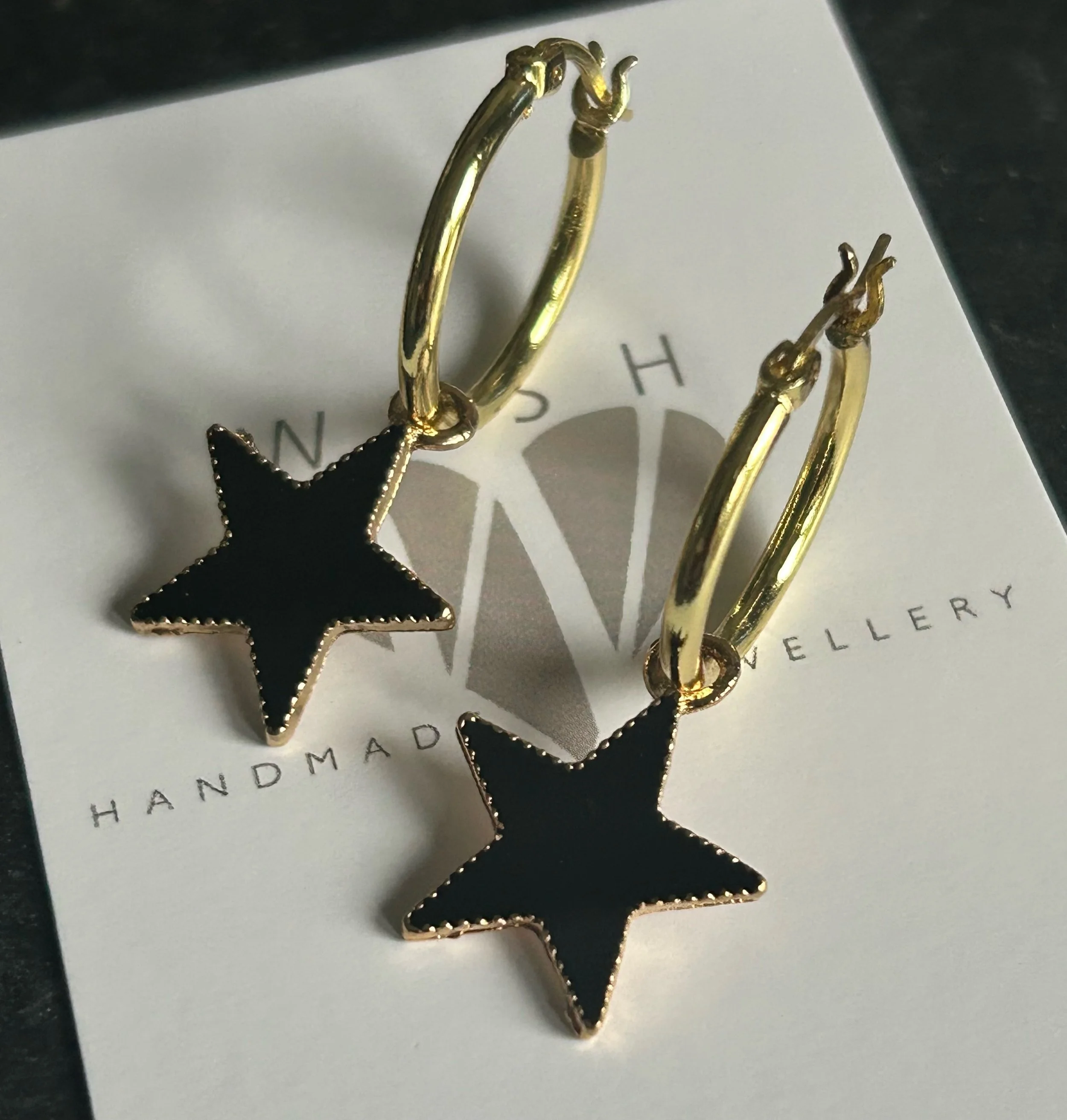 BLACK STAR EARRINGS