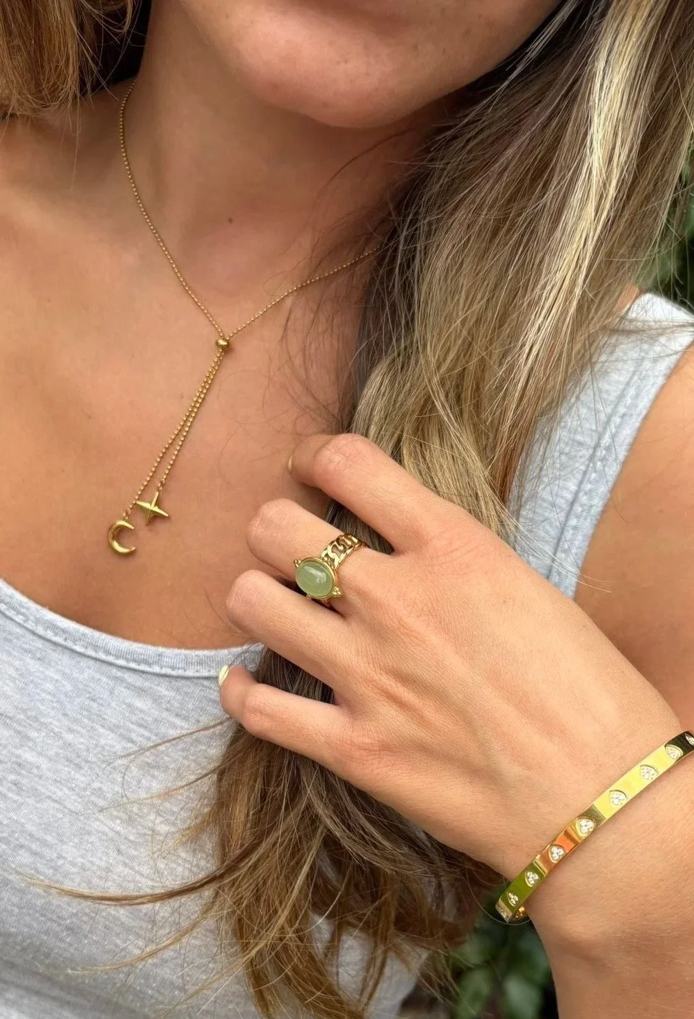 MOON & STAR DROP NECKLACE