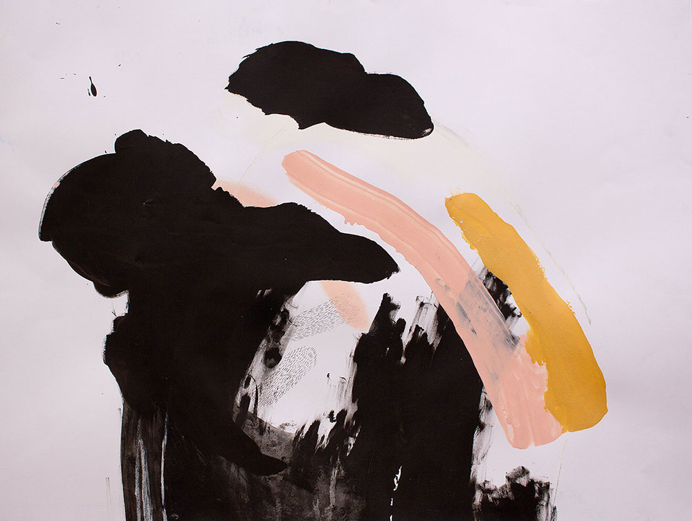 Finding a cave acrylic, pen on paper, 55x70cm private collection