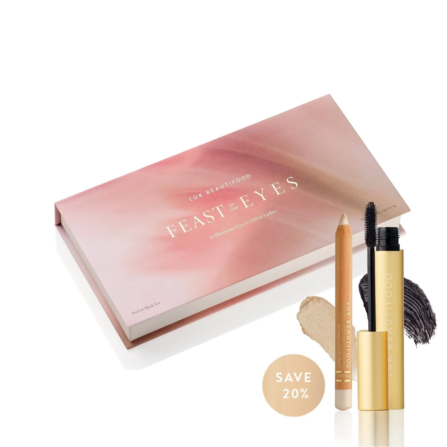 Feast for Your Eyes | Luminous Eye Crayon + Lash Nourish Mascara in Pearl & Black Tea