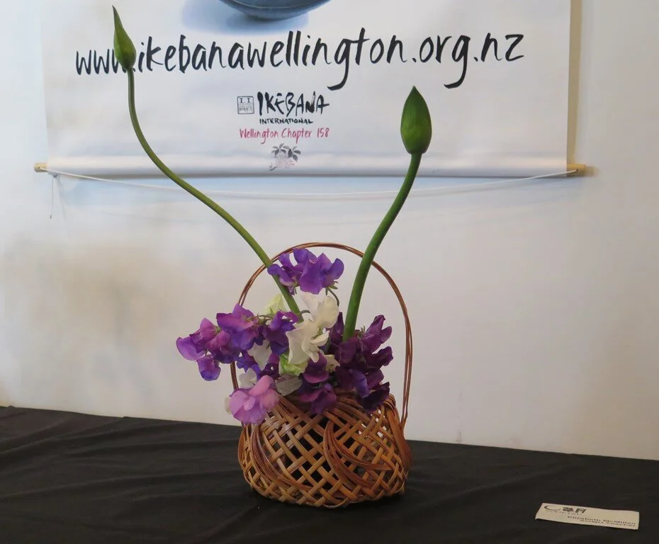 Elizabeth’s arrangement in a basket