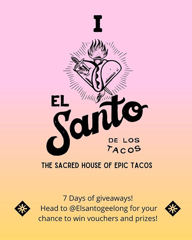 🌮 Competition time!!! 🎉 &bull; 
Super excited to run this El Santo 7 Day Giveaway!!! Every day for the next 7 days we will give away one of the prizes below!!!! &bull;
✨✨The prizes: ✨✨
&bull;
1. $100 vouchers for Elsanto x 2( Either  in the venue o