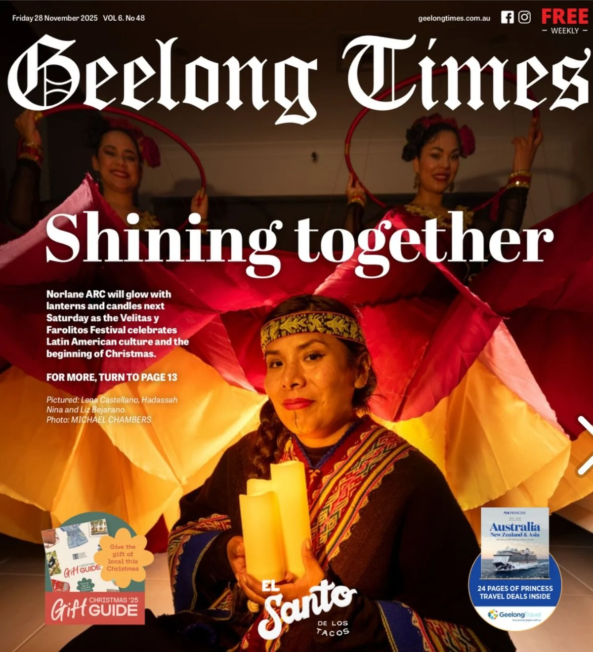 Shining together ✨
Massive shoutout to GLAM for bringing the Velitas y Farolitos Festival to life&hellip;A night full of culture, colour and community.

Catch El Santo next Saturday at Norlane ARC!
Free tickets? Slide into our DMs 👀🎟️

And don&rsqu