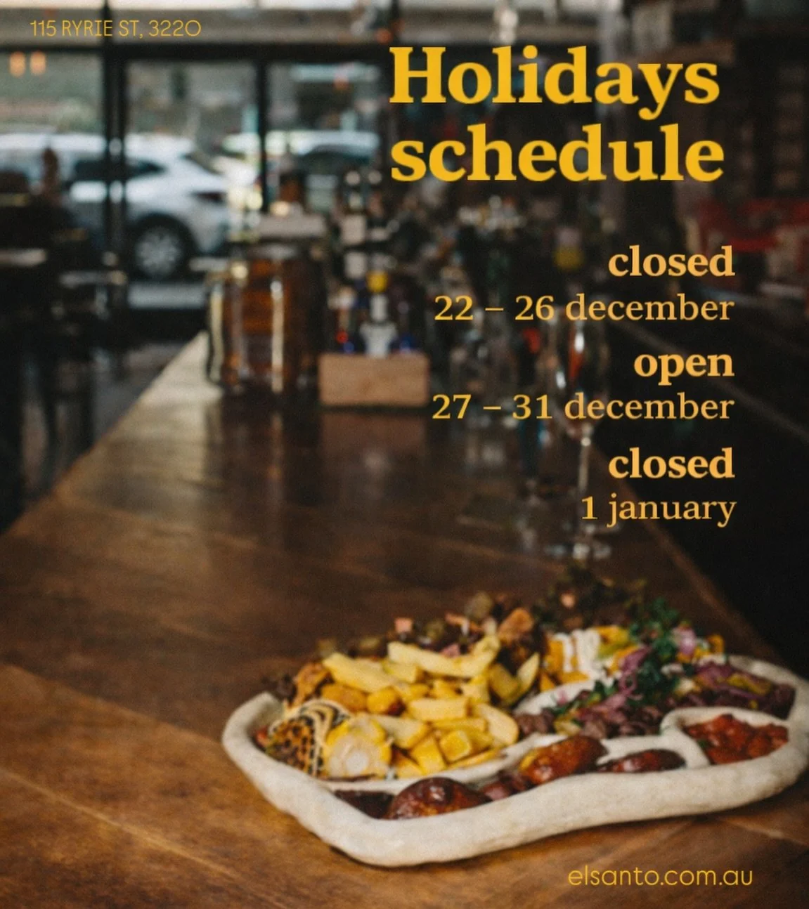 El Santo&rsquo;s holidays schedule 😌