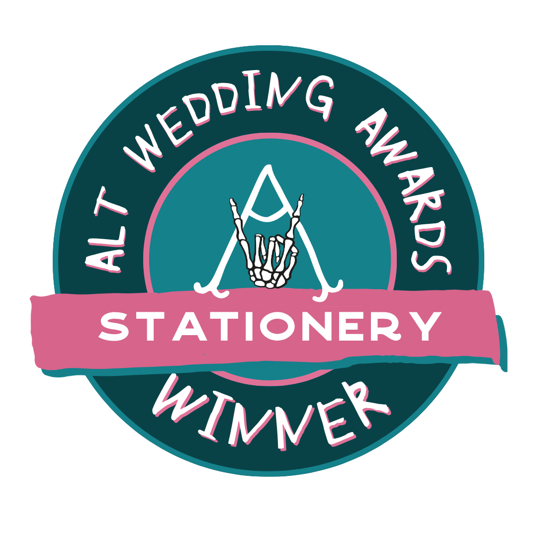 Alt Wedding Awards - Winner of the 'Stationery' award.