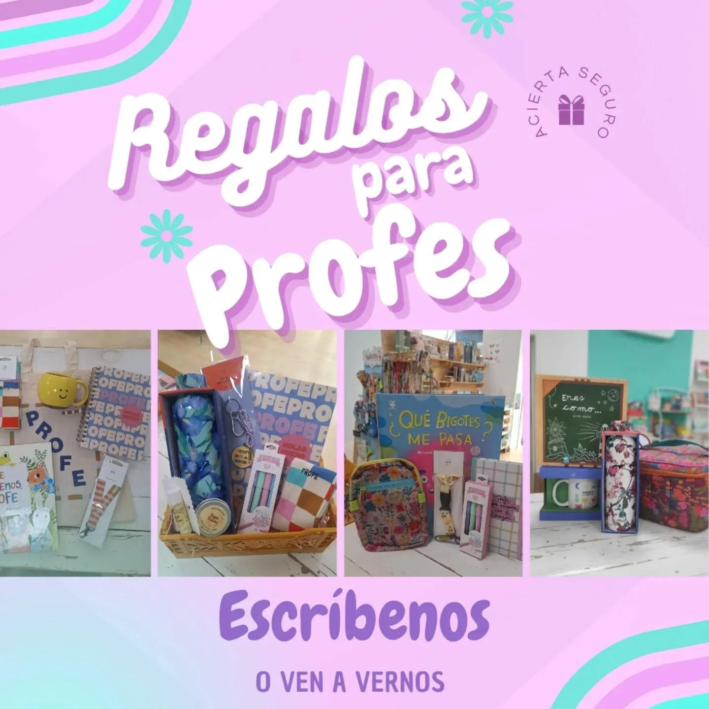 &iquest;Todav&iacute;a sin el regalo para la profe?🤭 
No paaasa nada, aqu&iacute; estamos nosotras para ayudaros 🫶🏽
➡️Desliza y mira cu&aacute;ntos y qu&eacute; bonitos packs podemos preparar seg&uacute;n vuestro presupuesto 💚
Escr&iacute;benos a
