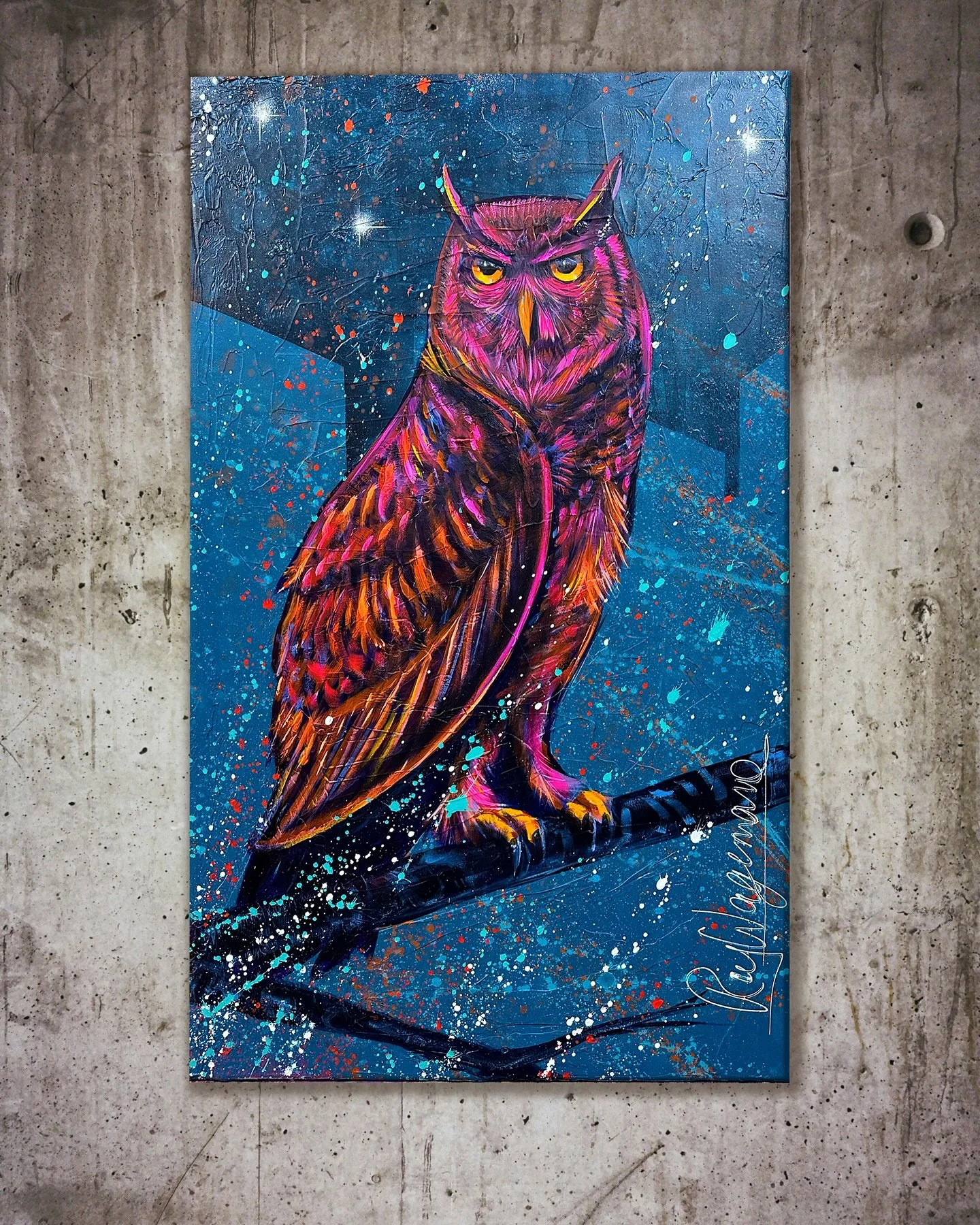 Nocturnal by Nature

afmeting 50x100 cm

Een nieuw kunstwerk in de herkenbare kleurrijke en sprekende stijl die bekend is. Persoonlijk vind ik uilen prachtige vogels met een mysterieuze aura dat hen omringt. 
UIlen zijn van natura wezens van de nacht
