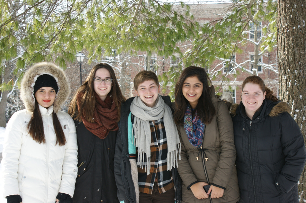 Spring 2016: (L-R) Seren Keskin, Emily Peterson, Karli Oxford-Jordan, Lara Khalifeh, Emma Compton