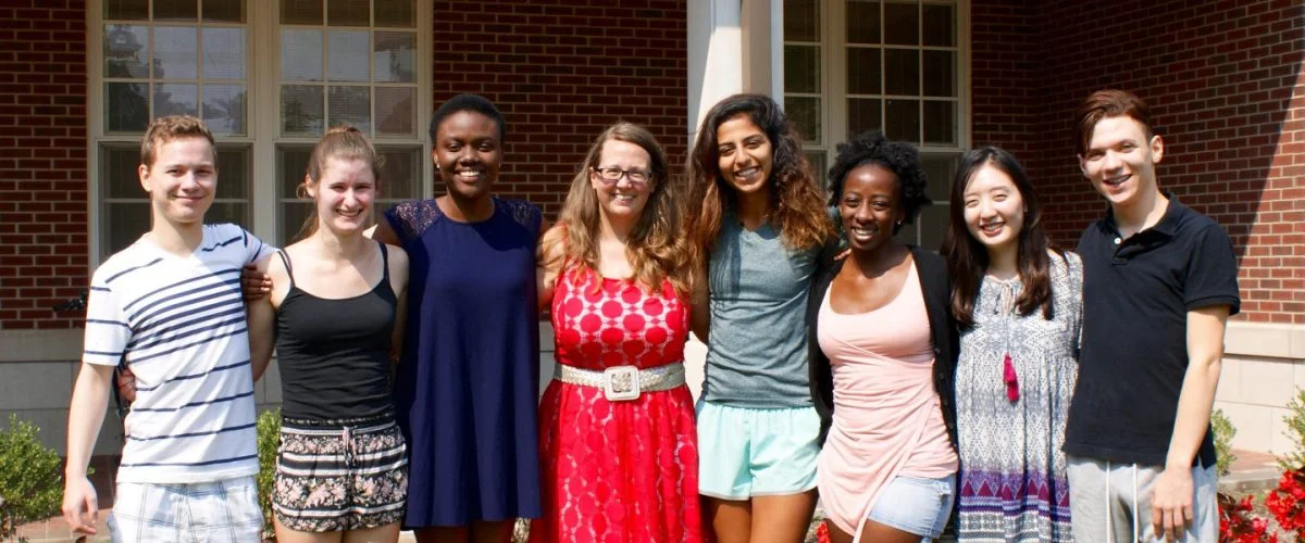 Fall 2017: (L-R) Ethan Perkins, Annalee Wilson, Leticia Maganga, Rachael Reavis, Lara Khalifeh, Montana Ross, Seung Hyo Ki, Rodrigo Vieira