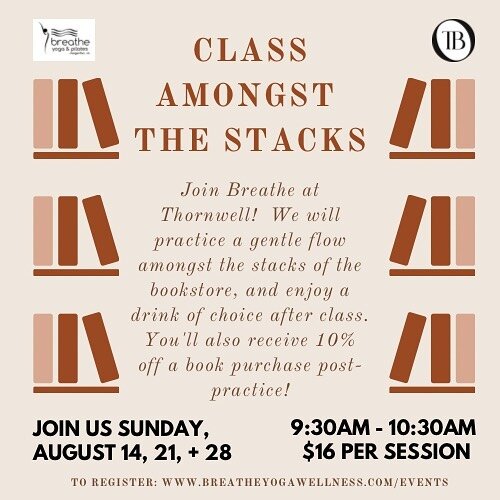 Only two more chances for this special class in August! ☕️

Pre-register here:
Www.breatheyogawellness.com/events